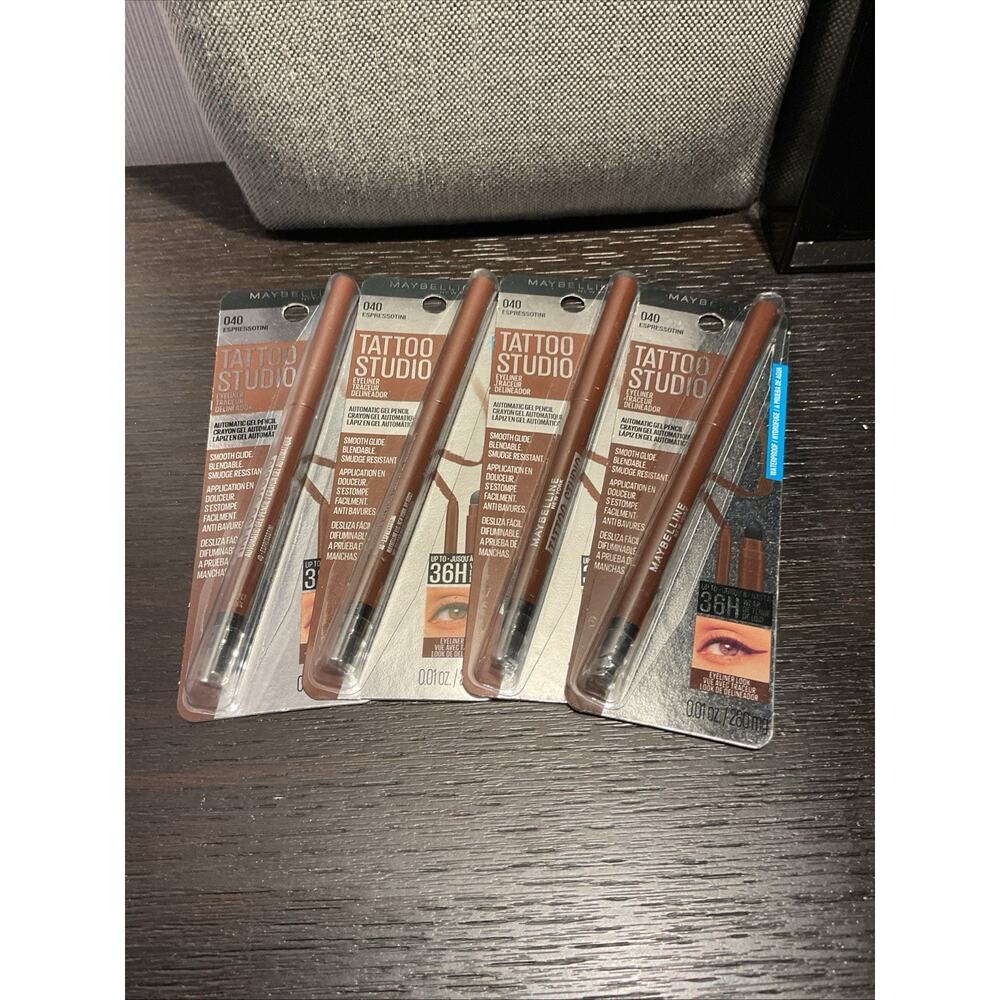 Maybelline Tattoo Studio Gel Pencil EYELINER 40 ESPRESSOTINI Waterproof HTF X4